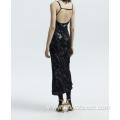 Silver Ironed Crepe Camisole Long Skirt